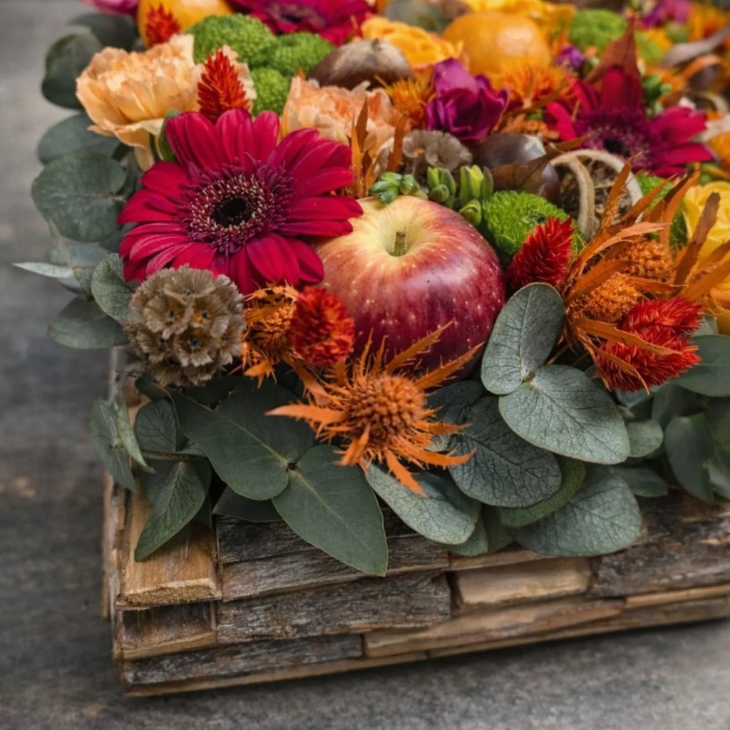 Détail d’une composition florale faite main